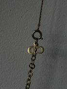 Christian Dior 16” Gold Plated Logo Pendant Necklace - SYLK