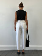Vintage 1990s Pure Cotton High Waisted Tapered Trousers - W26 - SYLK