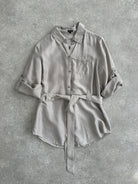 Jaeger Pure Silk Belted Shirt - S - SYLK