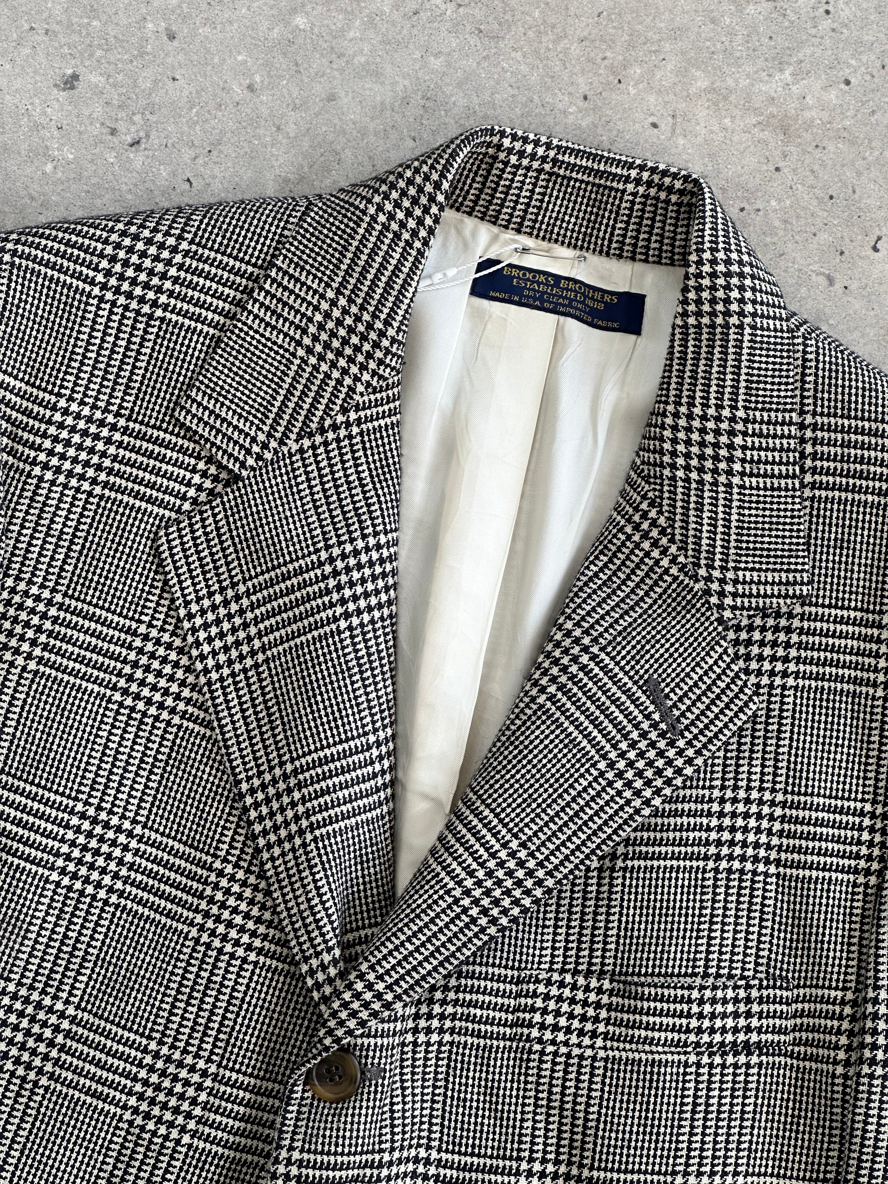 Vintage 80s Check Wool Single Breasted Blazer - 38S/M - SYLK