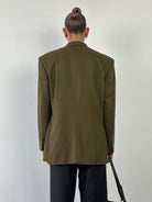 Vintage Wool Cashmere Double Breasted Bespoke Button Blazer - 40R/XL - SYLK