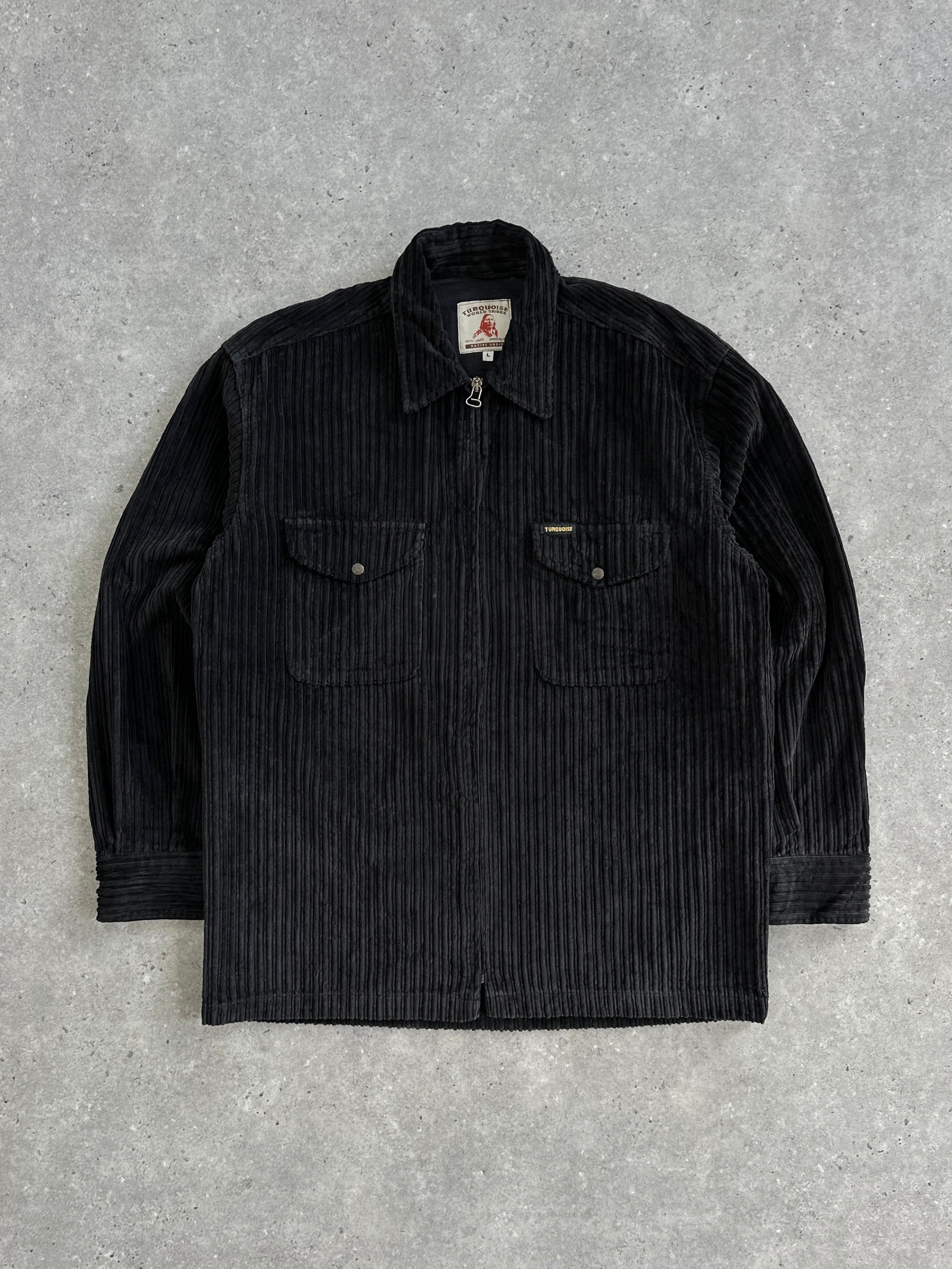 Italian Vintage Jumbo Corduroy Zip Shirt - L/XL - SYLK