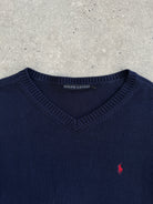 Ralph Lauren Polo Cotton Knitted Logo Jumper - M/L - SYLK