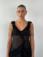 Vintage Sheer Ruffle Top - S/M - SYLK