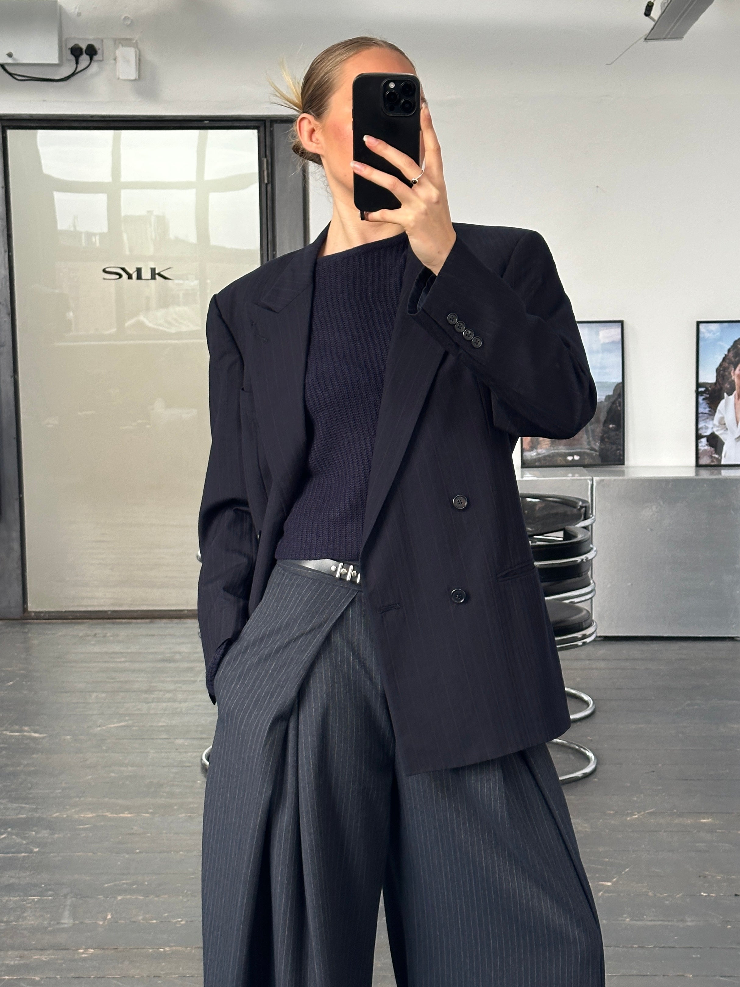 Christian Dior Monsieur 1980s Stripe Double Breasted Blazer - 40R/L - SYLK