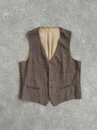 Vintage Wool Check Waistcoat - L - SYLK