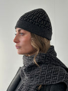 Fendi FF Monogram Print Beanie Hat - SYLK