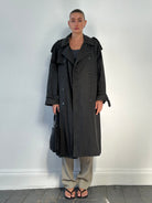 Yves Saint Laurent Cotton Double Breasted Belted Coat - XL - SYLK