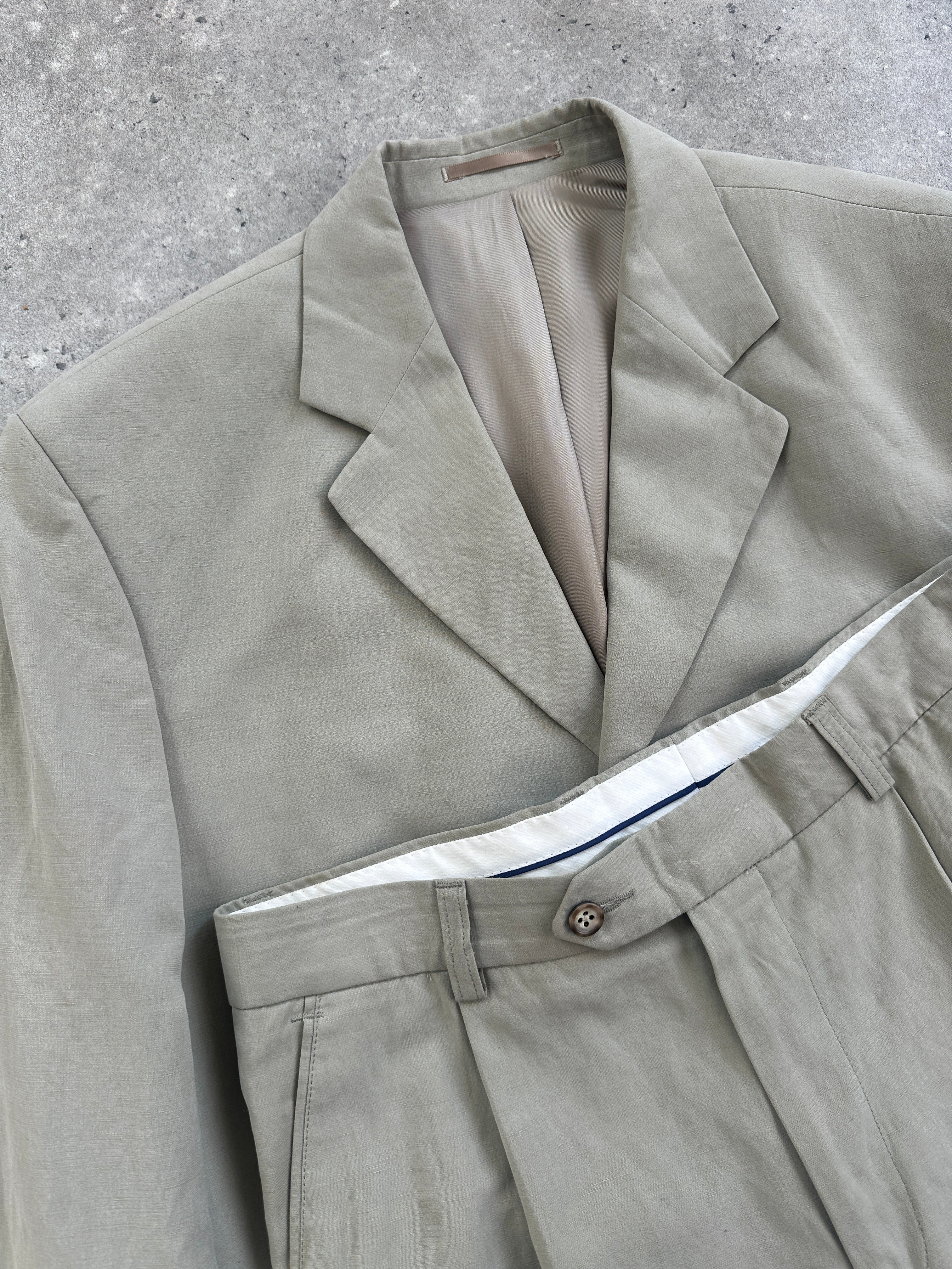 Vintage Linen Tencel Single Breasted Suit - 42R/W32 - SYLK