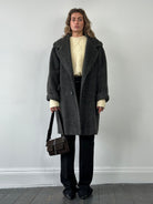 Max Mara Fuzzy Wool Alpaca Double Breasted Coat - XL - SYLK