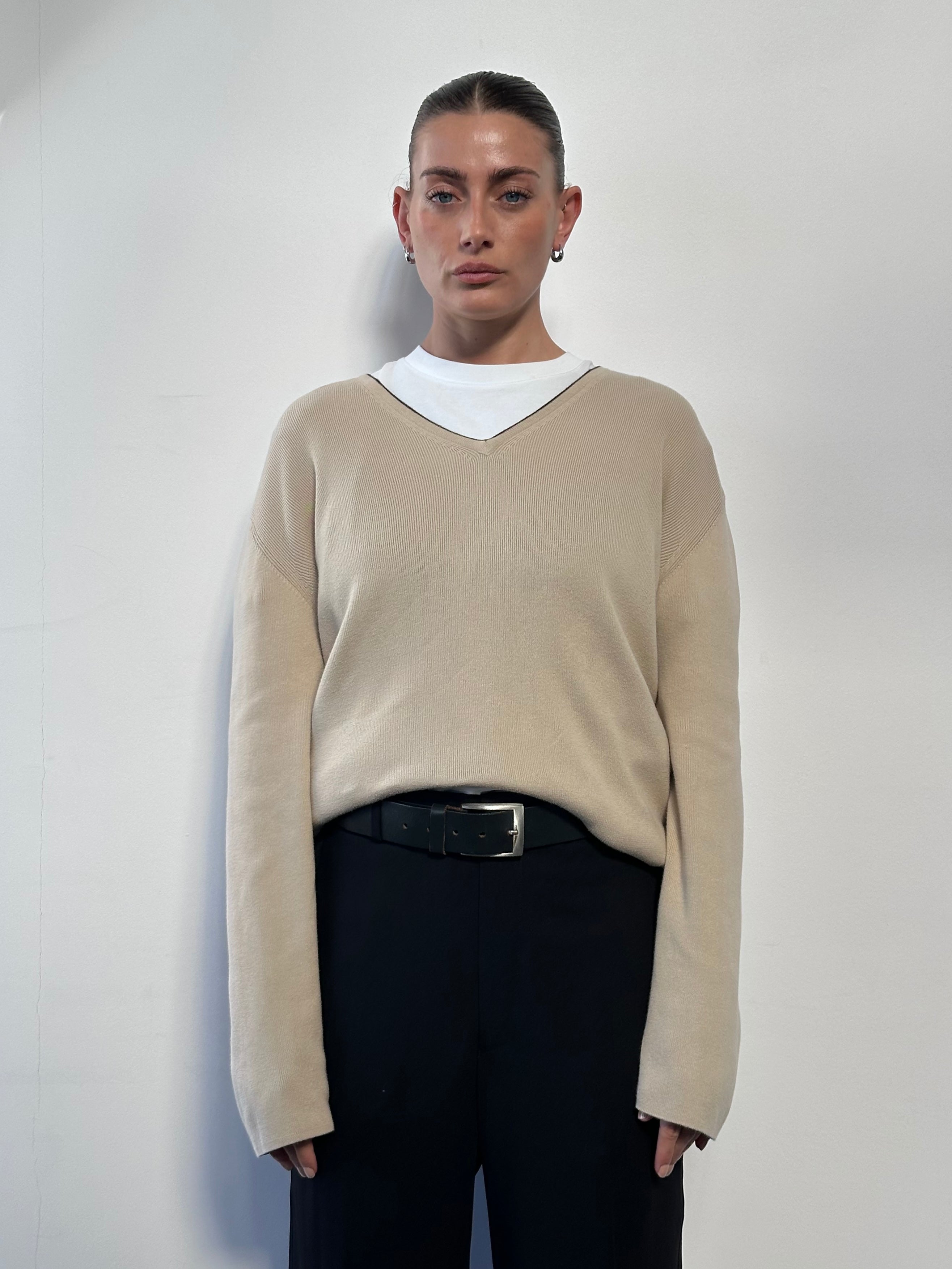Armani Jeans Pure Cotton V Neck Jumper - L - SYLK