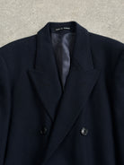 English Vintage 1990s Pure Wool Double Breasted Coat - XL - SYLK