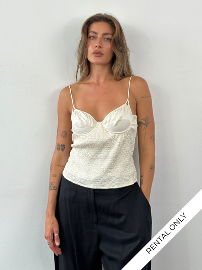 Rental Giorgio Armani 1990s Silk Ruched Top - M - SYLK