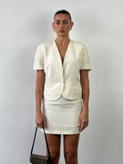 Missoni 90s Linen Silk Blazer Mini Skirt Two Piece Set - S/M - SYLK