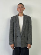 Vintage Wool Alpaca Woven Double Breasted Blazer - M - SYLK