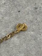 Christian Dior 16” Gold Plated Logo Pendant Necklace - SYLK