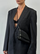 Charles Jourdan 1990s Asymmetric Patent Crossbody Bag - SYLK