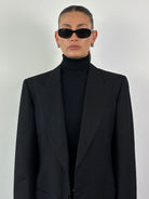 Italian Vintage Brushed Wool Large Lapel Blazer - 40R/L - SYLK