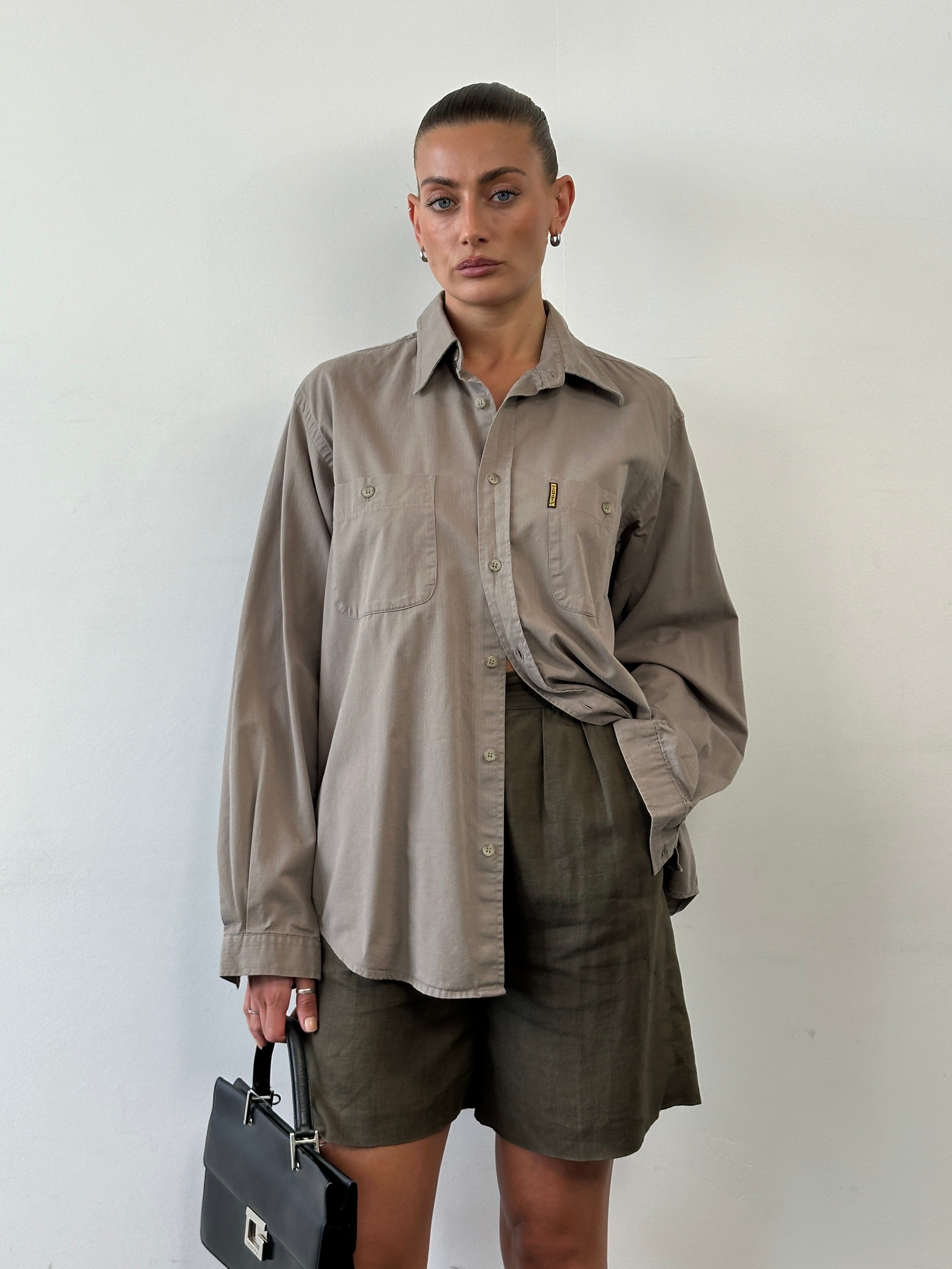 Vintage Pure Linen Relaxed Pleated Shorts - W26 - SYLK