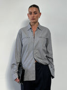 Gianni Versace Versus Bespoke Button Pinstripe Pure Cotton Shirt - L - SYLK