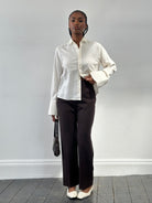 Max Mara High Waisted Wool Straight Leg Trousers - W26 - SYLK