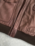 Vintage Leather Bomber Jacket - L/XL - SYLK