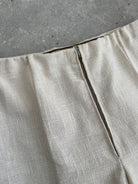 Vintage Front Zip Linen Flared Trousers - W26 - SYLK