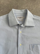 Yves Saint Laurent 1990s Cotton Check Logo Shirt - L - SYLK
