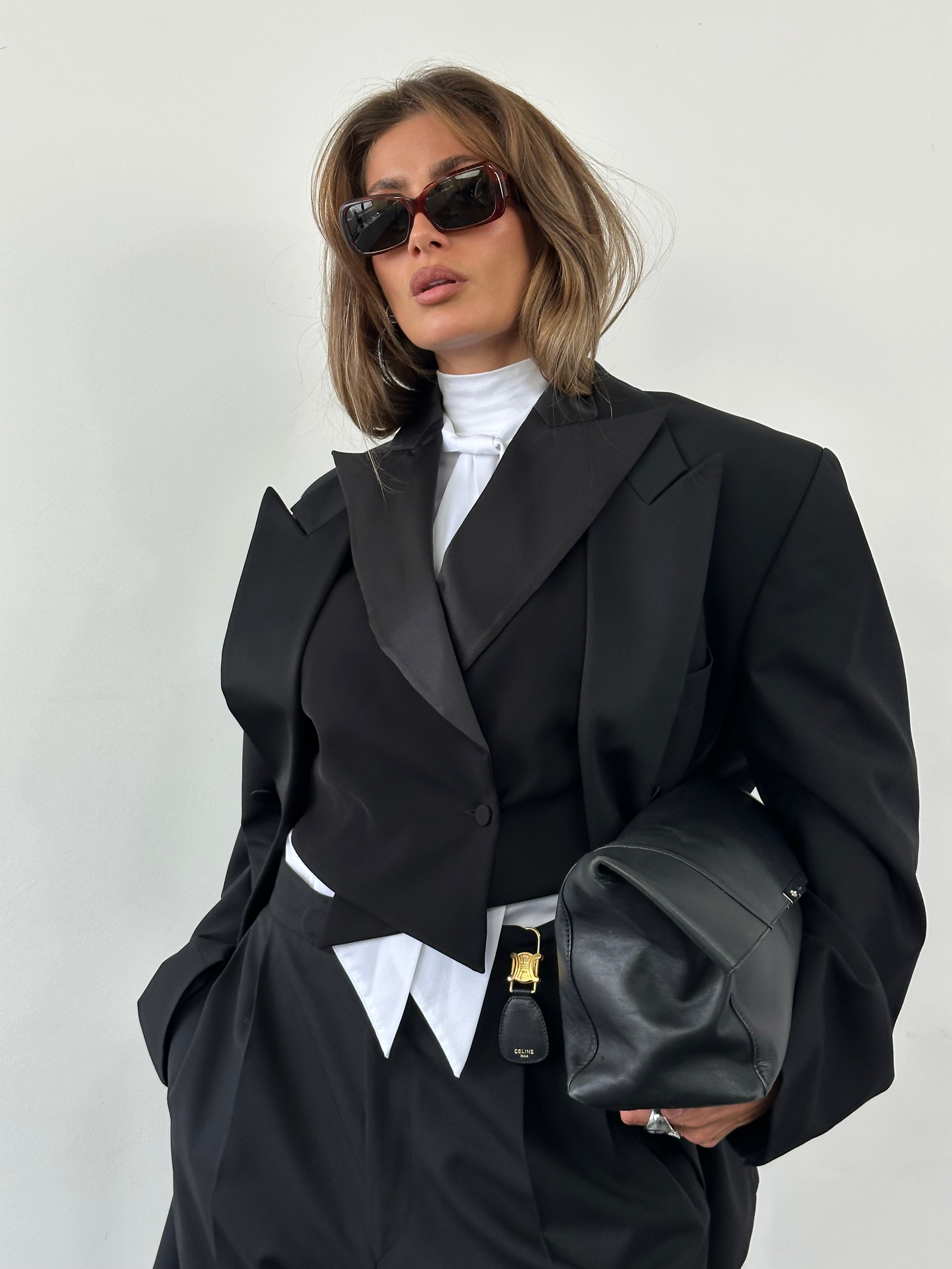 Vintage 1990s Tuxedo Pure Wool Double Breasted Suit - 46R/W34-36 - SYLK