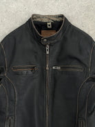 Guess Distressed Moto Leather Jacket - L - SYLK