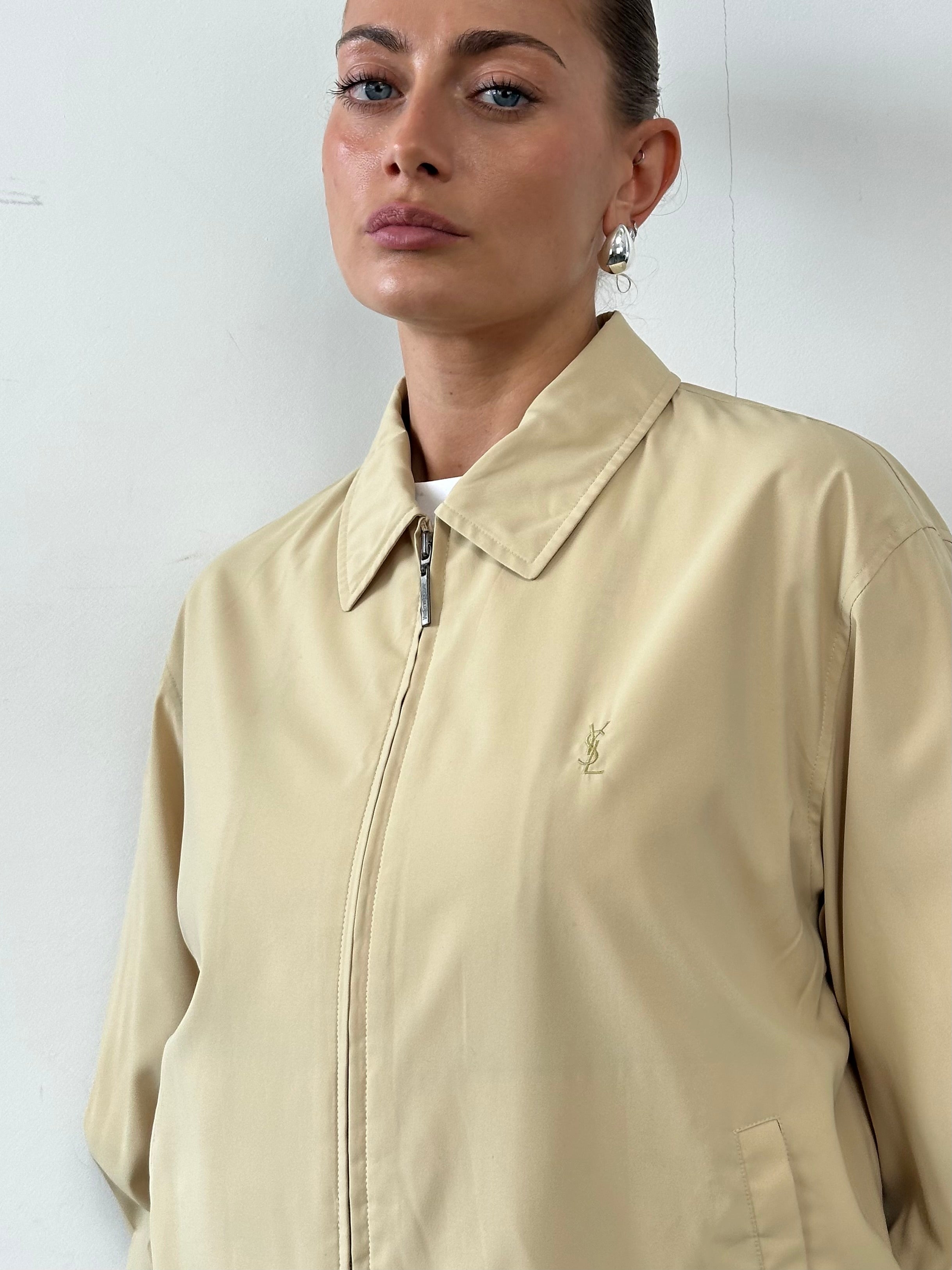 Yves Saint Laurent Logo Bomber Jacket - M/L - SYLK