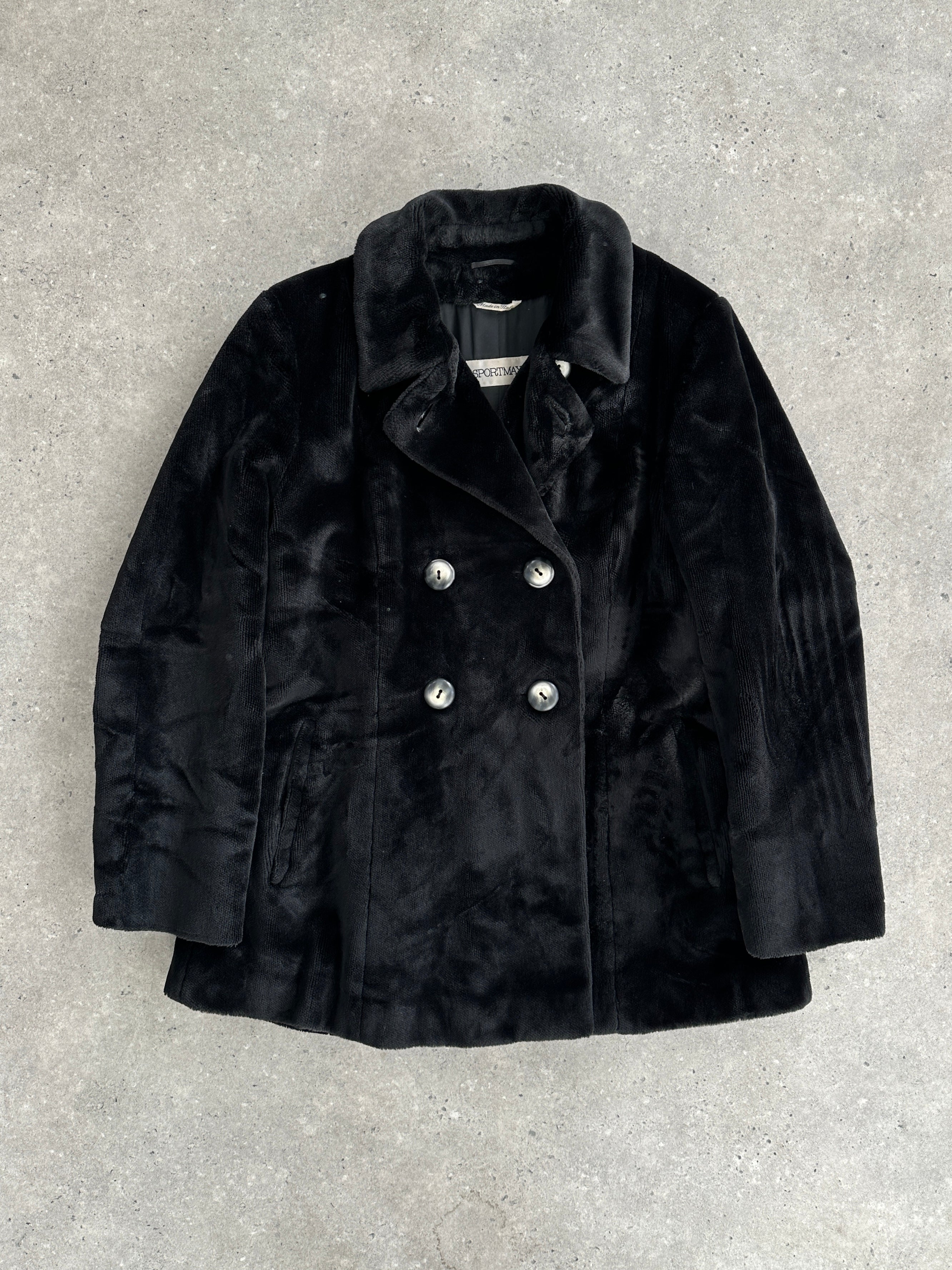 Sportmax Faux Fur Double Breasted Coat - M/L - SYLK