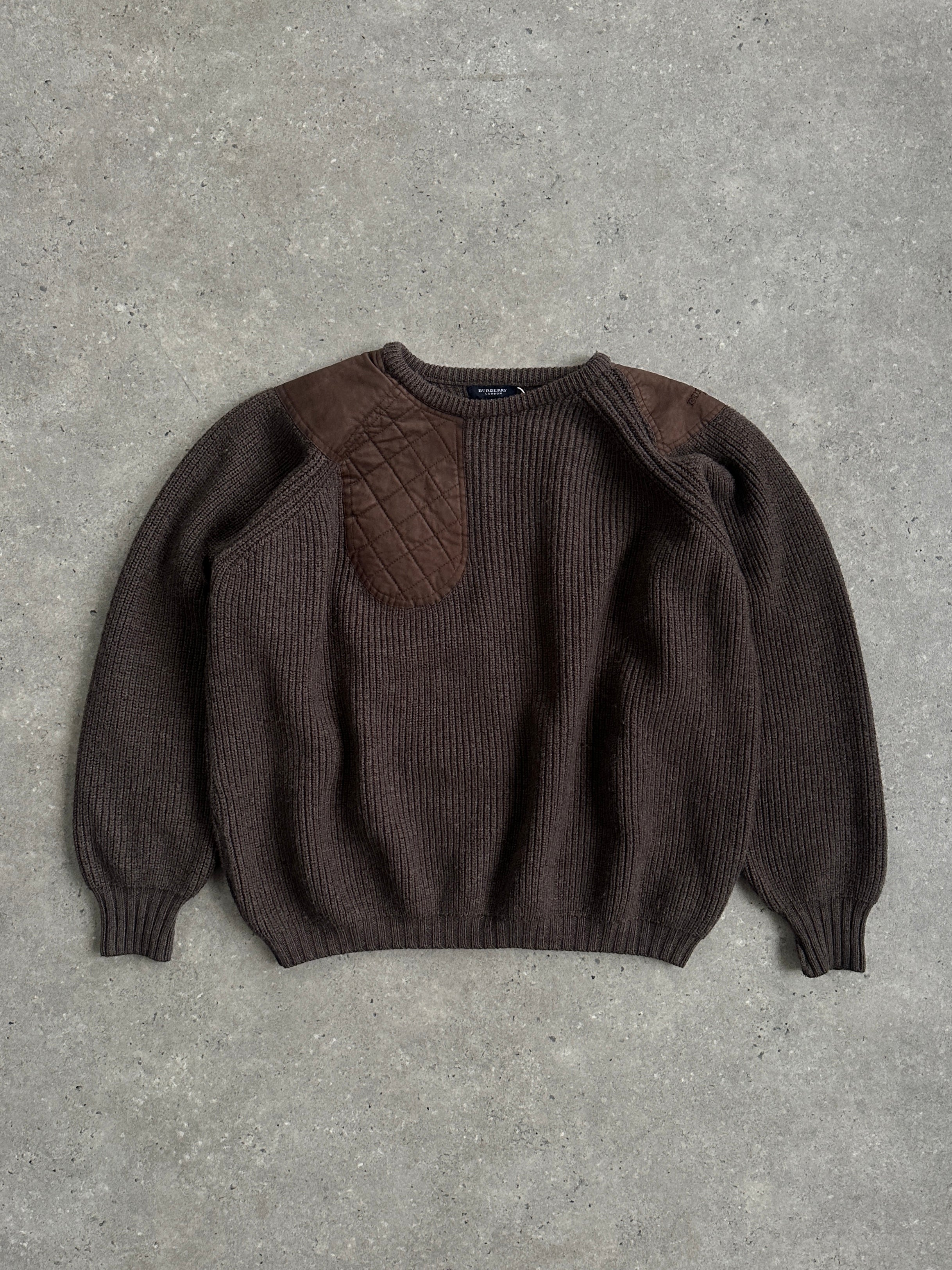 Burberry Pure Wool Patchwork Logo Knitted Jumper - M - SYLK