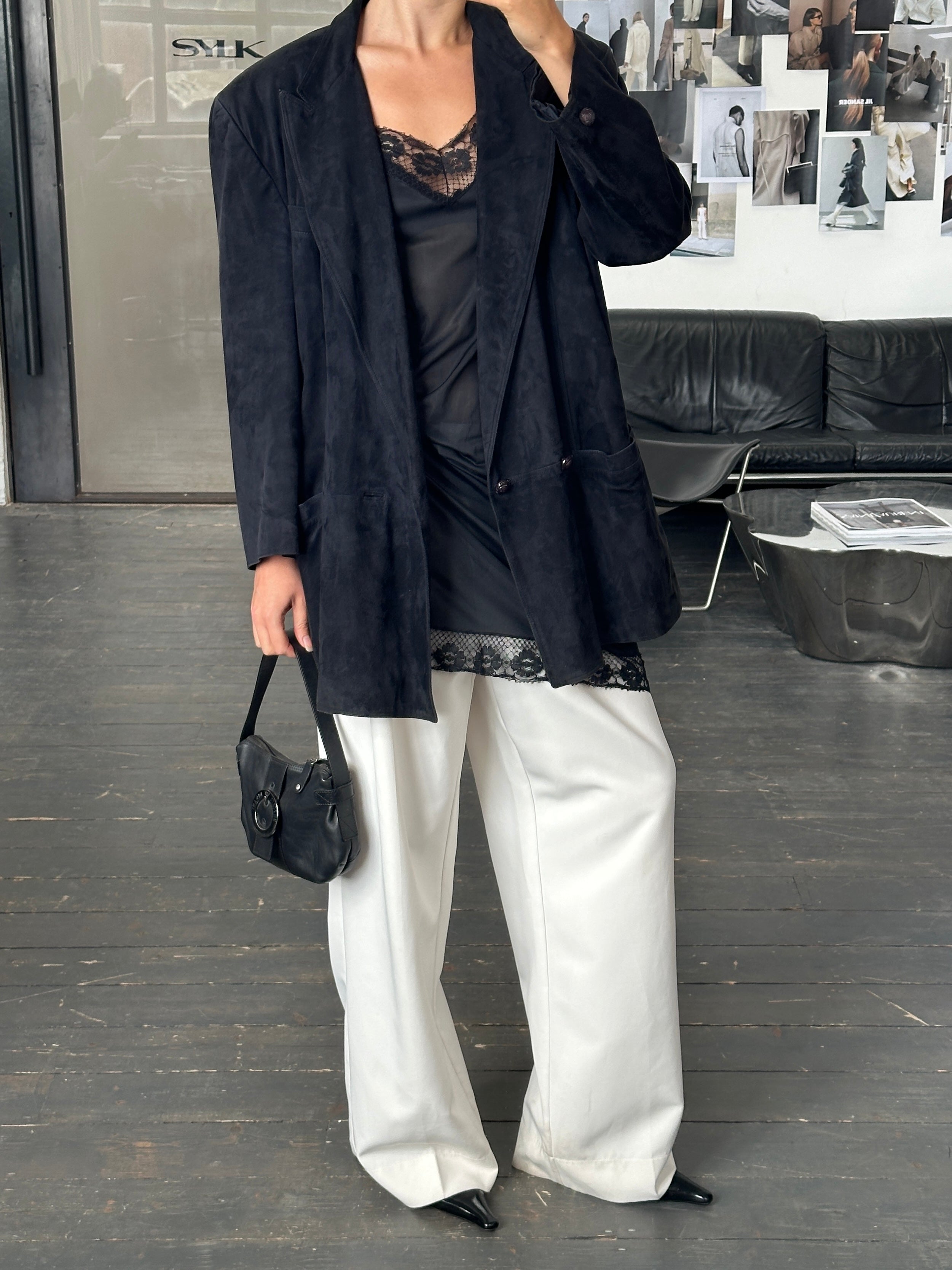 Vintage 1980s Lace Semi Sheer Slip Dress - M - SYLK