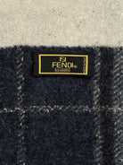 Fendi Pure Wool Logo Check Scarf - SYLK