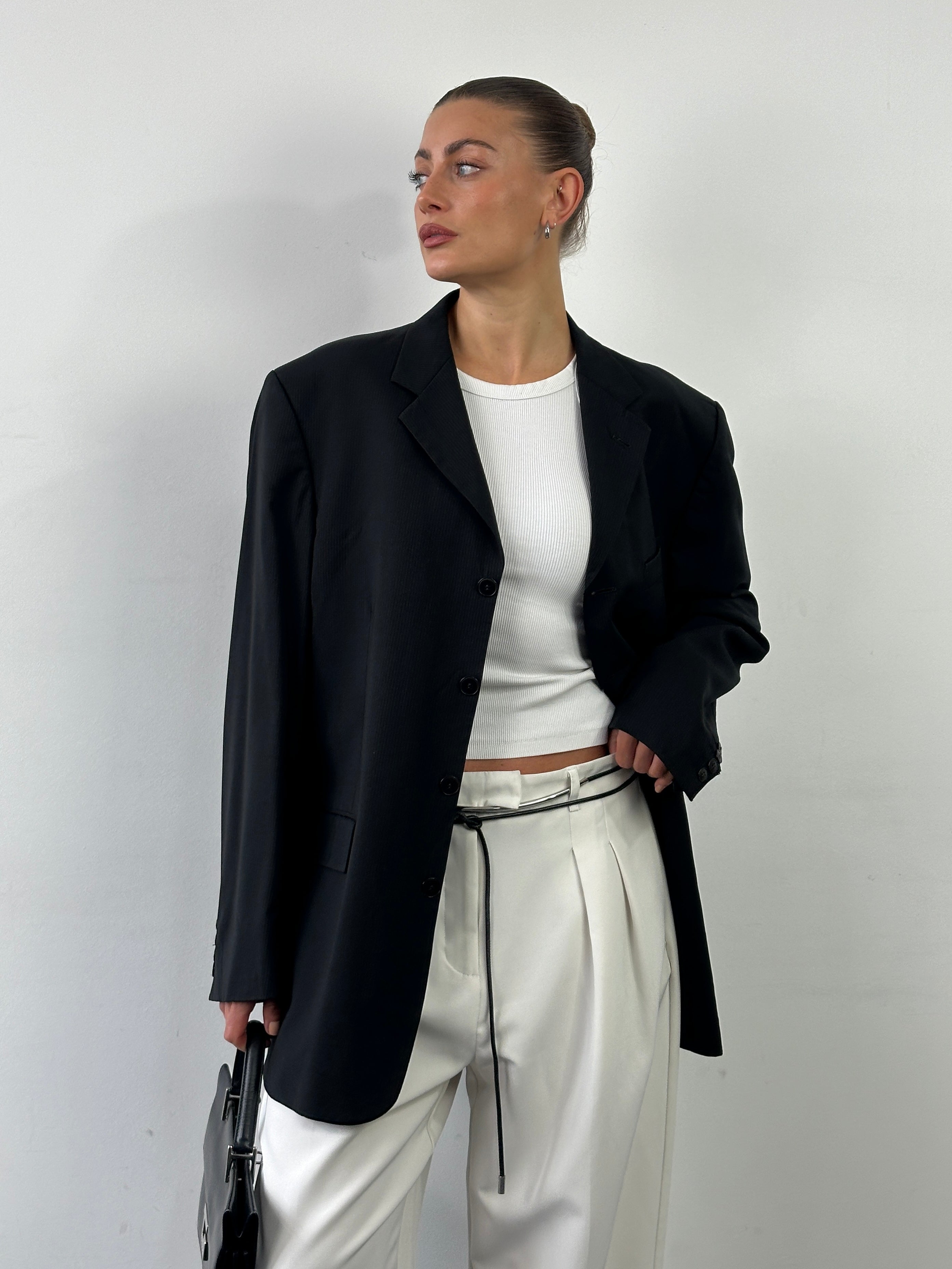 Yves Saint Laurent 90s Pure Wool Single Breasted Blazer - 42R/XL - SYLK