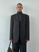 Vintage Pure Merino Wool Single Breasted Blazer - 44R/XL - SYLK