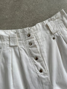 Vintage 1990s Pure Cotton High Waisted Tapered Trousers - W26 - SYLK