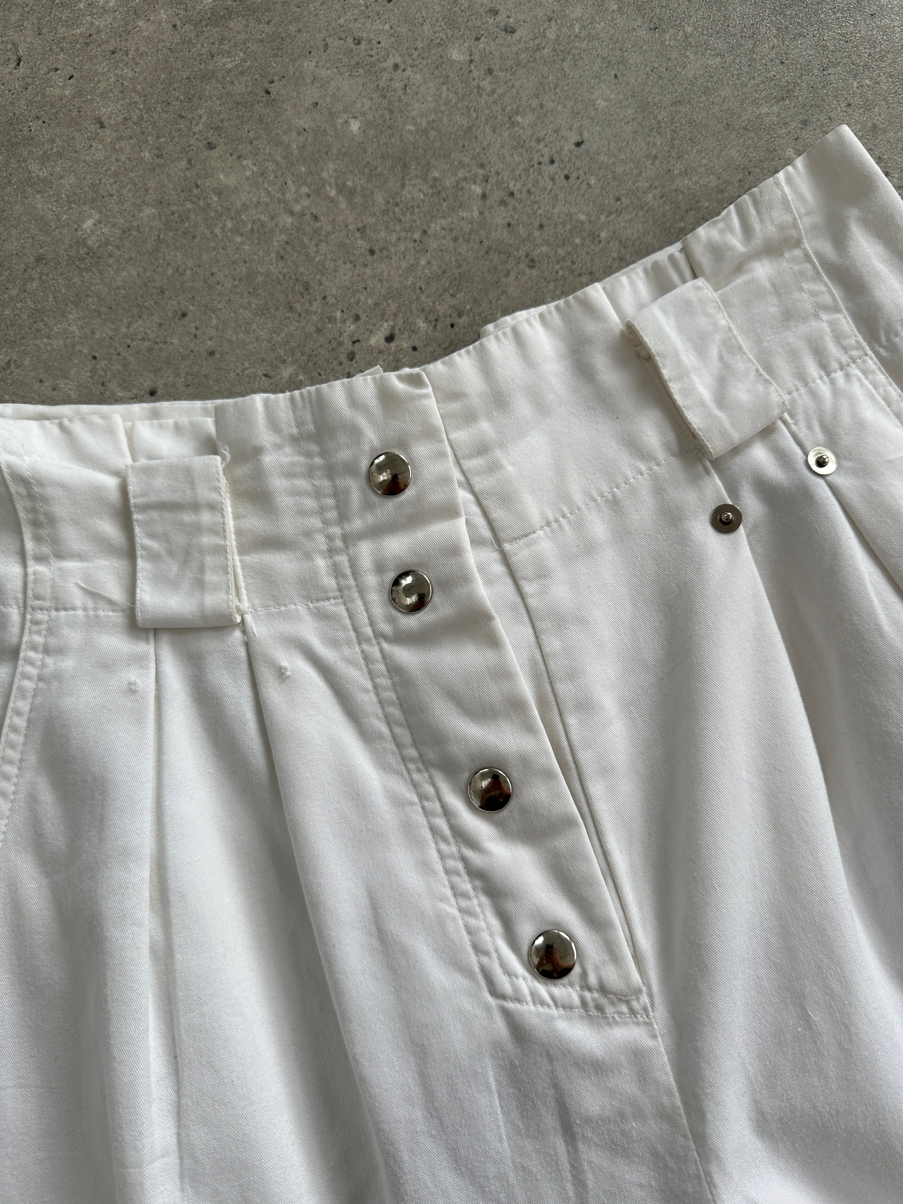 Vintage 1990s Pure Cotton High Waisted Tapered Trousers - W26 - SYLK