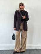 Emporio Armani Wool Fuzzy Stripe Blazer Coat - 42R/XL - SYLK