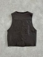 Vintage 90s Front Zip Leather Waistcoat - L - SYLK