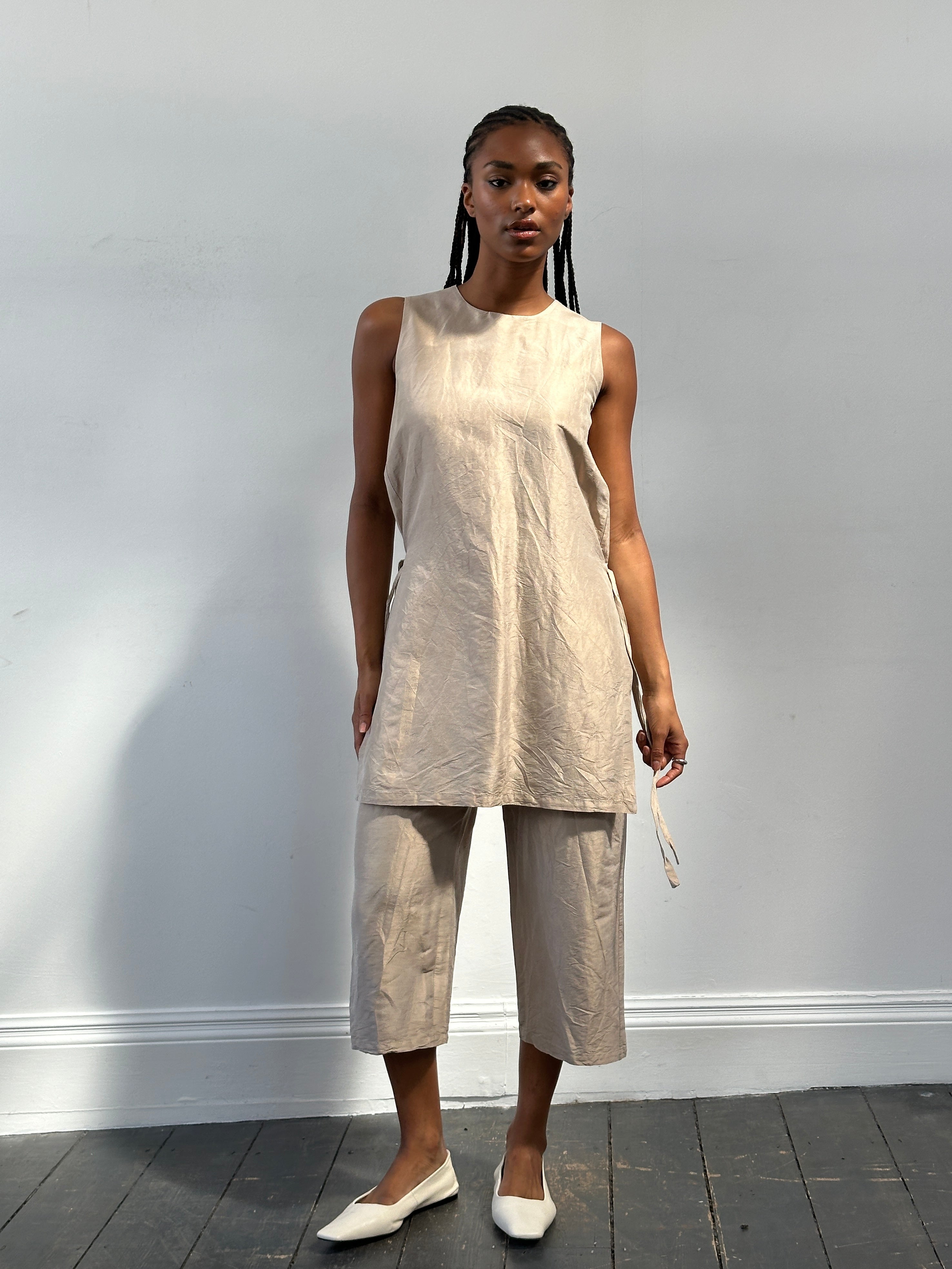 Max Mara ‘S Silk Layered Wide Leg Jumpsuit - S/M - SYLK