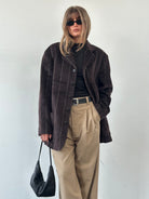 Emporio Armani Wool Fuzzy Stripe Blazer Coat - 42R/XL - SYLK