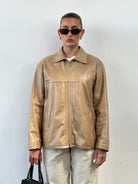 Italian Vintage Minimal Leather Jacket - L - SYLK