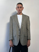 Vintage 80s Check Wool Single Breasted Blazer - 38S/M - SYLK