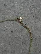 Christian Dior 16” Gold Plated Rhinestone Logo Pendant Necklace - SYLK