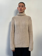 Yves Saint Laurent Pure Cotton Logo Roll Neck Jumper - L - SYLK