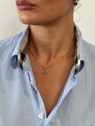 Christian Dior 1990s 16” Gold Plated CD Logo Pendant Necklace - SYLK
