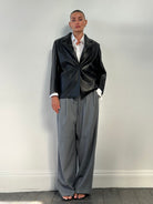 Vintage Single Button Leather Blazer Jacket - M - SYLK
