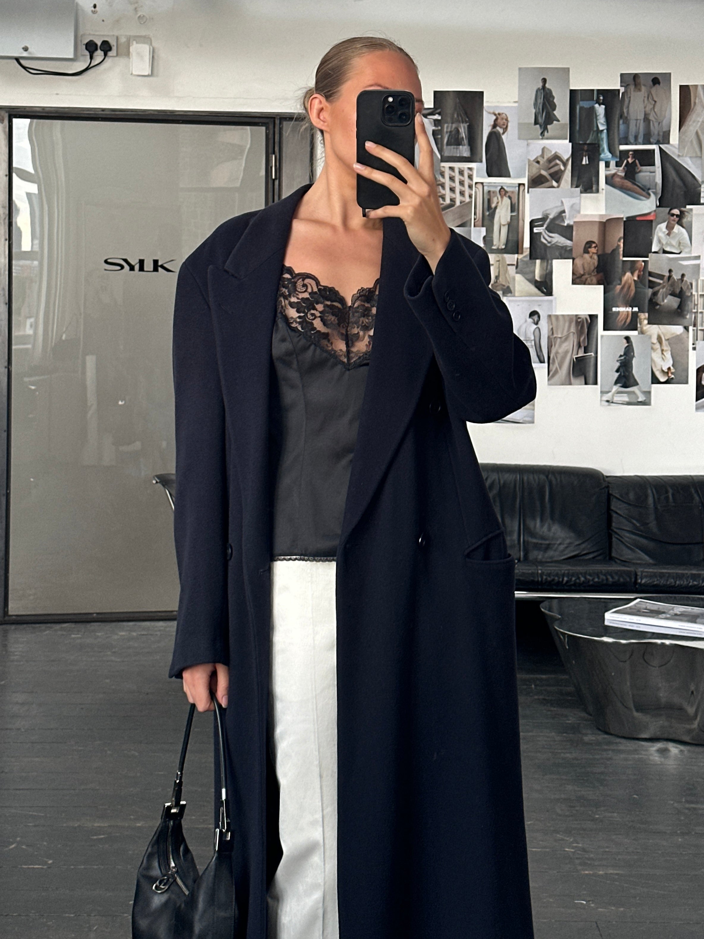 Emporio Armani 1990s Wool Cashmere Double Breasted Coat - L/XL - SYLK
